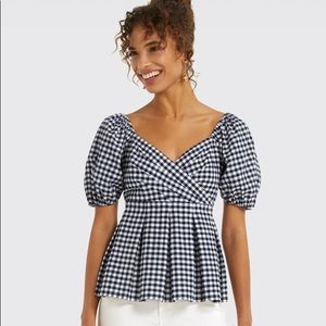 NWT Draper James Gingham Peplum Top